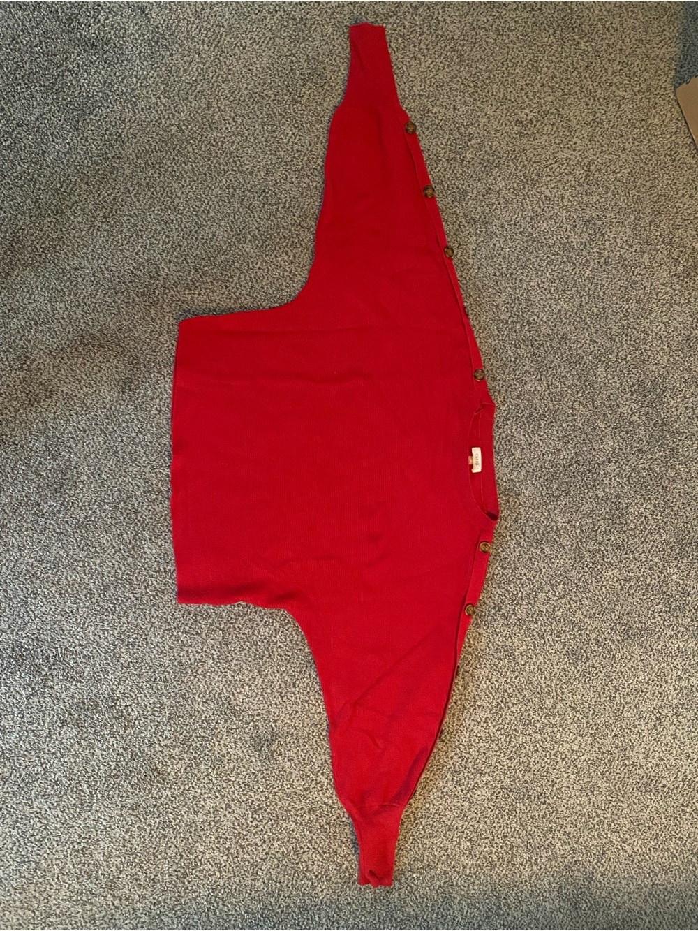 Cupio Red Button-Detail Women's Sweater